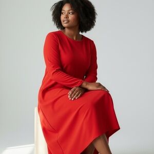 Red Knit Dress, Ann Taylor, size 14